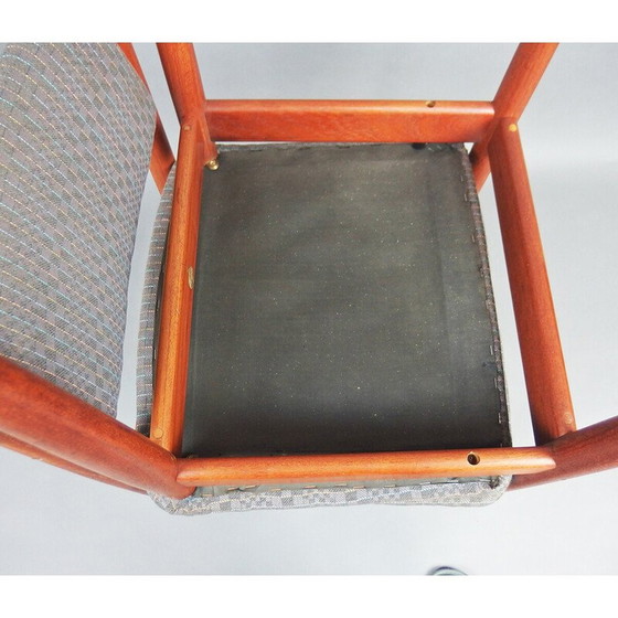 Image 1 of Ensemble de 6 chaises vintage modèle "197" en teck et tissus par Finn Juhl pour France et Son, Danemark 1960