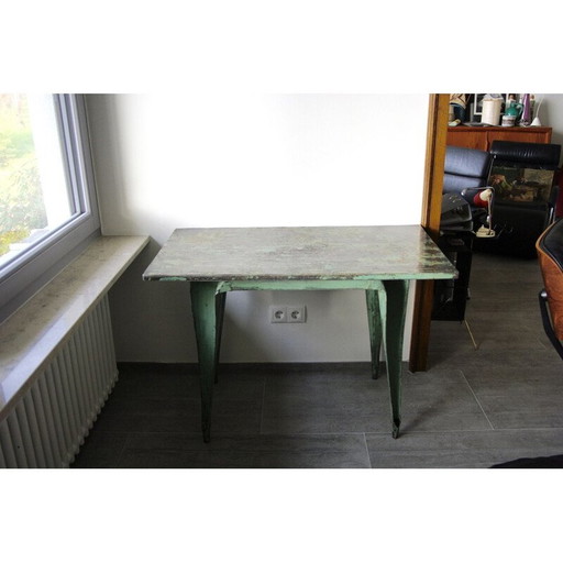 Table industrielle vintage par Joseph Mathieu pour Multipl's, années 1930