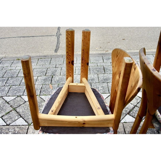 Image 1 of Ensemble de 4 chaises vintage suédoises en pin massif