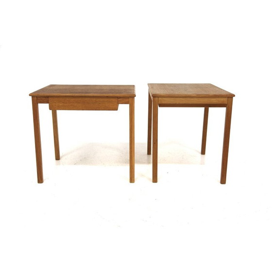 Image 1 of Paire de tables de chevet vintage en chêne, Suède 1960