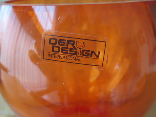 Très beau vase Deru Design International Orange-Rouge . 1970s