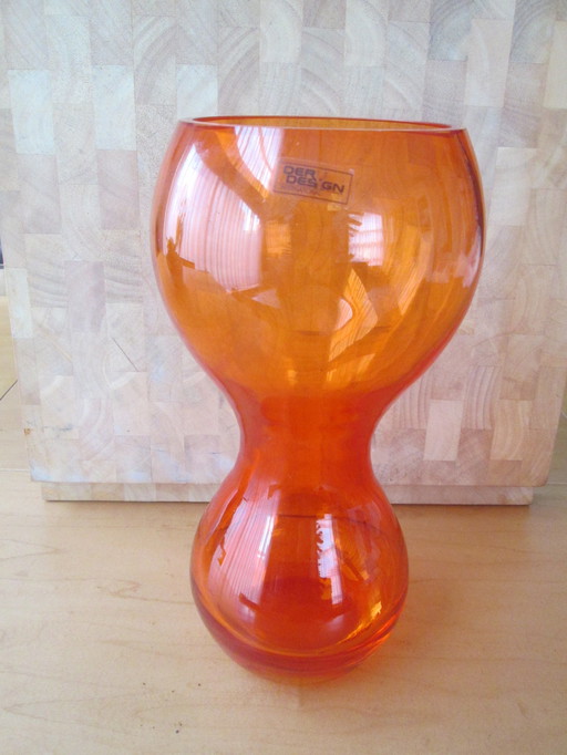 Très beau vase Deru Design International Orange-Rouge . 1970s