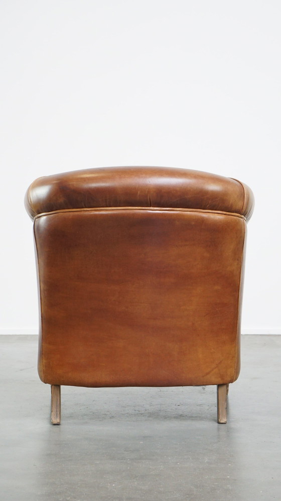 Image 1 of Fauteuil club en cuir de vachette