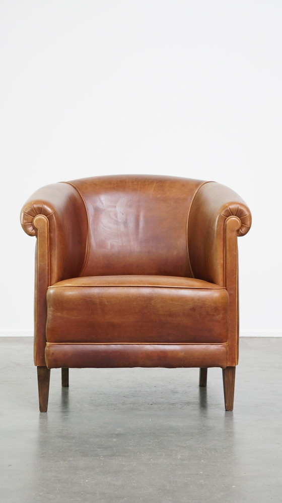 Image 1 of Fauteuil club en cuir de vachette