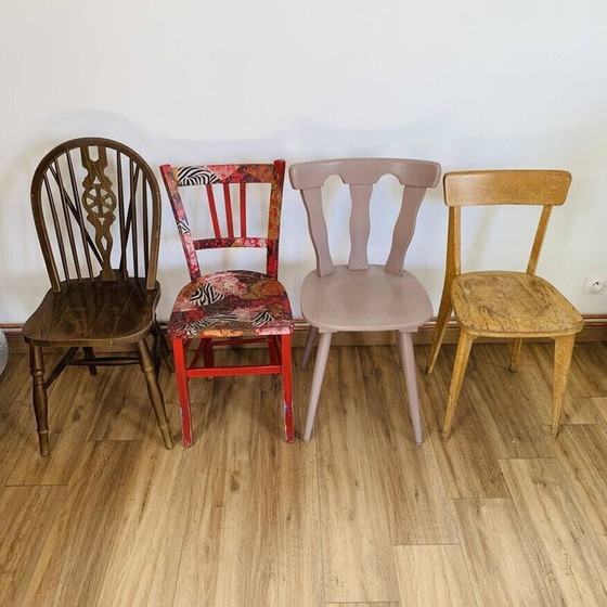 Image 1 of Ensemble de 4 chaises vintage dépareillées