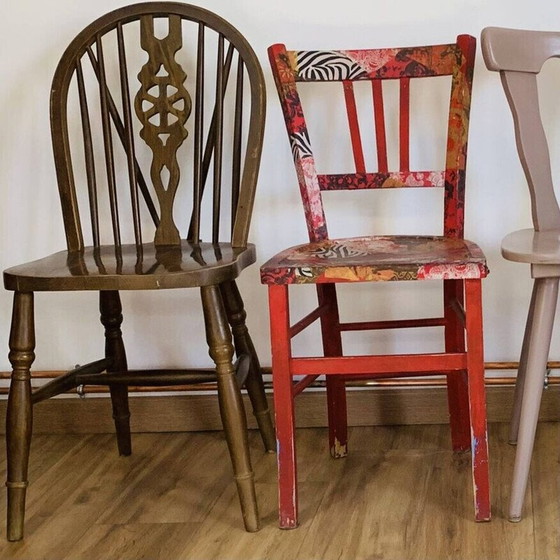 Image 1 of Ensemble de 4 chaises vintage dépareillées