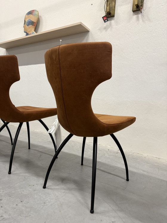 Image 1 of 4 chaises de salle à manger Leolux Callas en cuir Danza