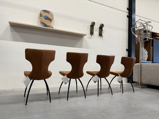 Image 1 of 4 chaises de salle à manger Leolux Callas en cuir Danza