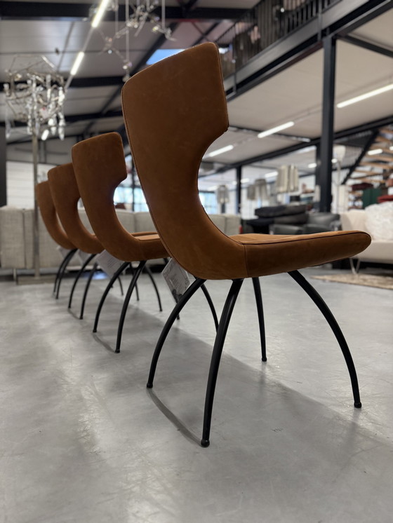 Image 1 of 4 chaises de salle à manger Leolux Callas en cuir Danza