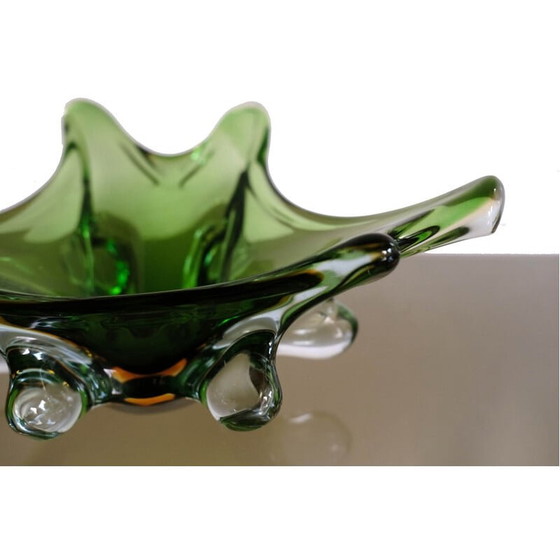 Image 1 of Vase vintage italien en verre de Murano vert par Murano Glass, 1960s