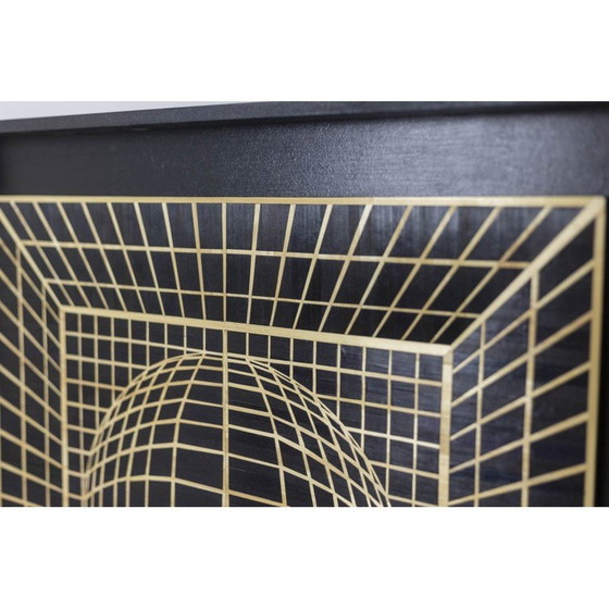 Image 1 of Panneau vintage en marqueterie de paille