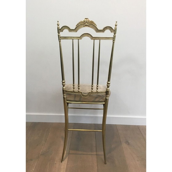 Image 1 of Ensemble de 4 chaises néoclassiques en laiton, 1970