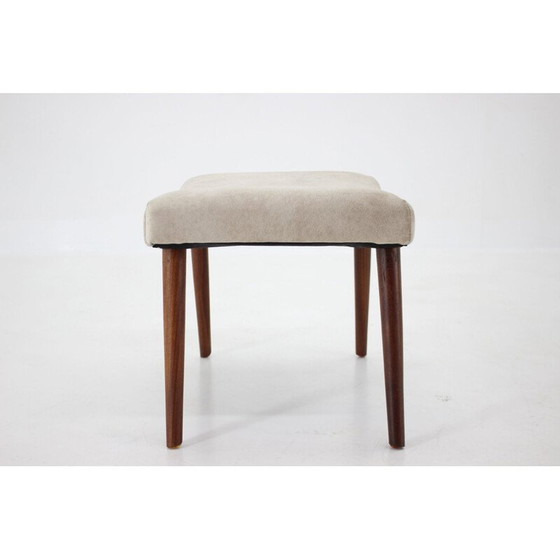 Image 1 of Tabouret vintage en teck et velours, Danemark 1960