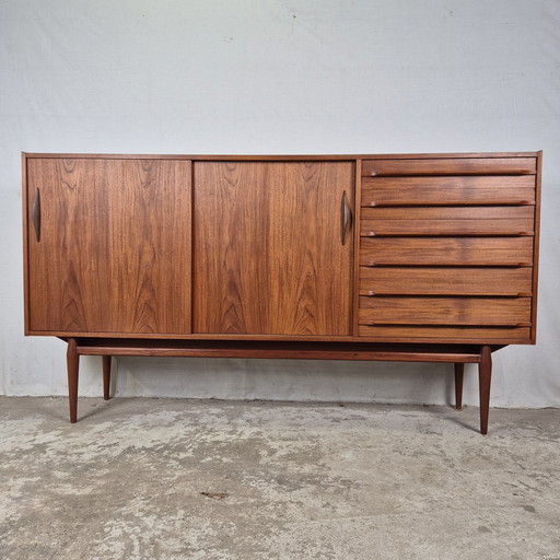 Vintage 60s Highboard Teck Buffet Cabinet German Sideboard