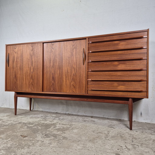 Vintage 60s Highboard Teck Buffet Cabinet German Sideboard