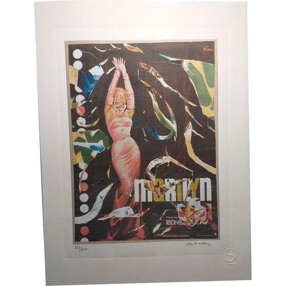 Image 1 of Lithographie vintage "Marilyn - Rock Hudson" par Domenico Mimmo Rotella, 2010