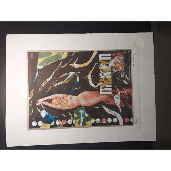 Image 1 of Lithographie vintage "Marilyn - Rock Hudson" par Domenico Mimmo Rotella, 2010