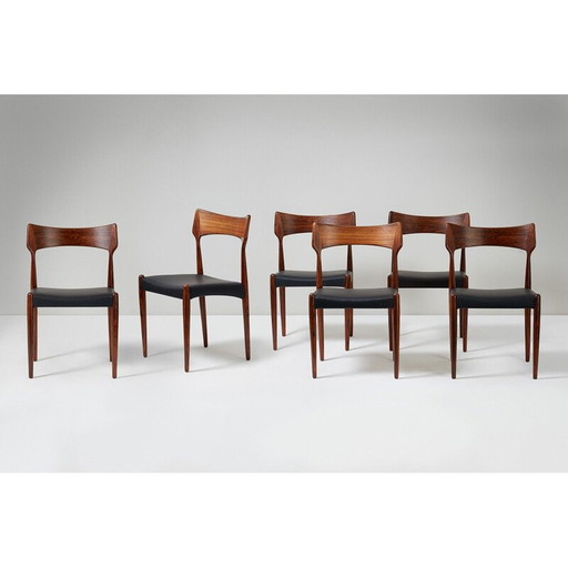 Ensemble de 6 chaises vintage en bois de rose de Bernard Petersen, 1960