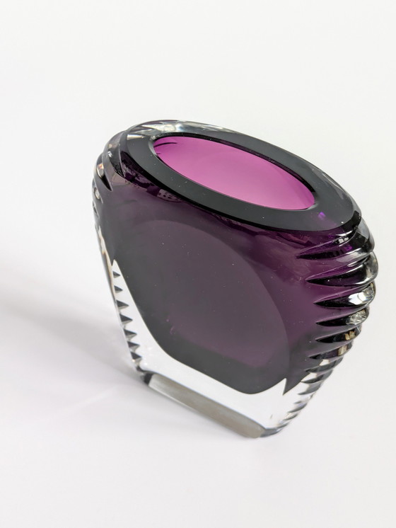 Image 1 of Vase en cristal Amethyst | Beyer & Co Germany | 1970's
