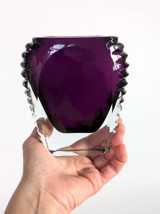 Image 1 of Vase en cristal Amethyst | Beyer & Co Germany | 1970's