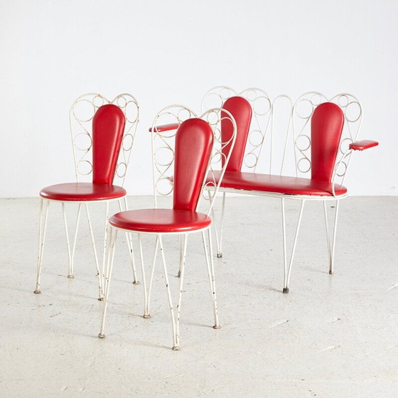 Image 1 of Ensemble de jardin en métal vintage 1960