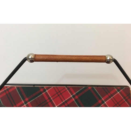 Image 1 of Porte-revues vintage en métal laqué noir, France 1950