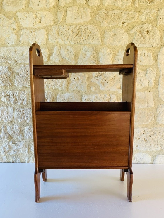 Image 1 of Table d'appoint vintage avec porte-revues, années 1960