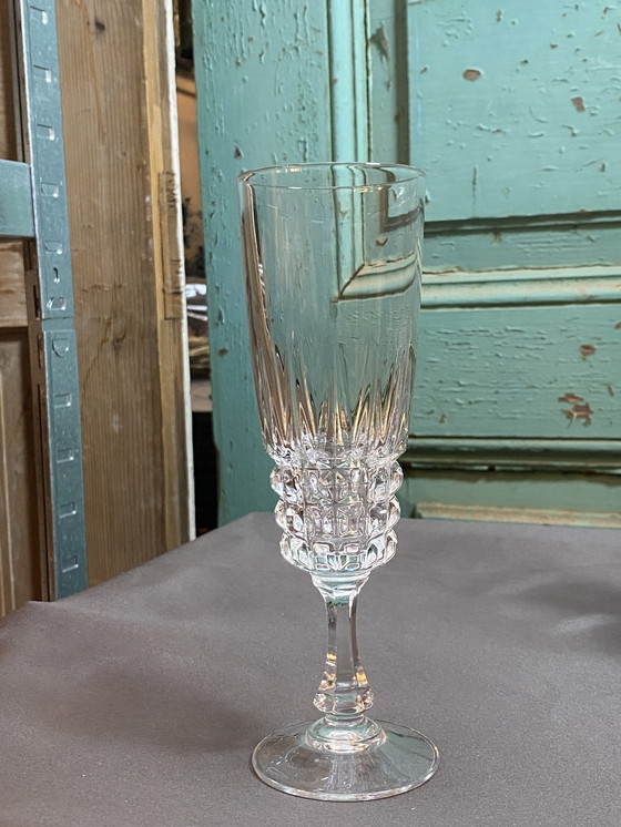 Image 1 of 8X flûtes à champagne D'Arques Pompadour en cristal