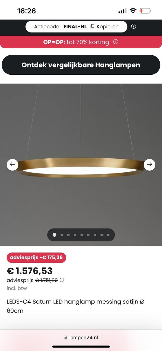 Image 1 of LEDS-C4 Lampe Saturne