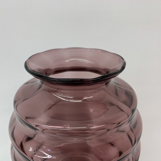 Image 1 of Vase Art déco vintage Doyen en verre violet, années 1930