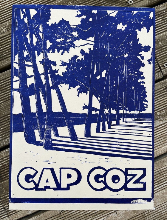 Image 1 of Linogravure Sur Papier Teinté 250g, Format 40x30cm