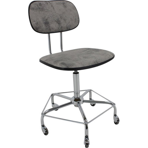 Fauteuil de bureau vintage en cuir, Allemagne 1970