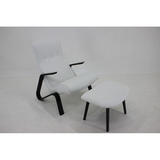 Image 1 of Fauteuil et repose-pieds Grasshopper vintage par Eero Saarinen pour Knoll, années 1950