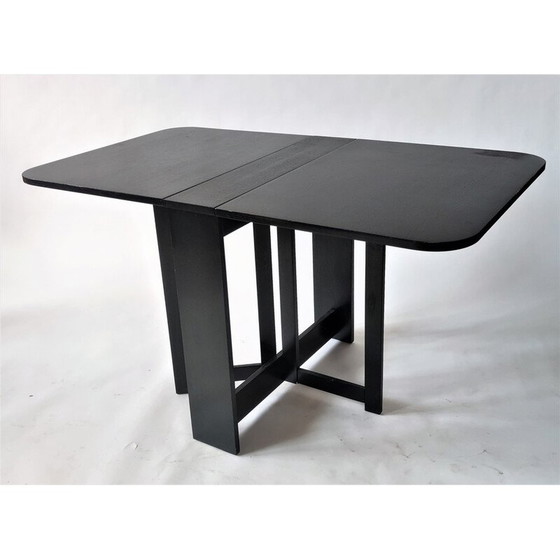 Image 1 of Table pliante noire vintage par Hikor Písek, Tchécoslovaquie 1980