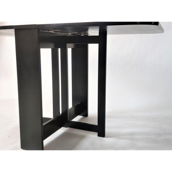 Image 1 of Table pliante noire vintage par Hikor Písek, Tchécoslovaquie 1980