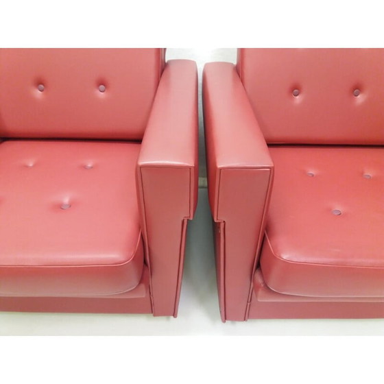 Image 1 of Paire de fauteuils vintage en métal chromé, Tchécoslovaquie 1970