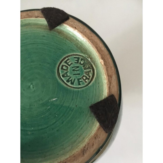 Image 1 of Ensemble de 3 vases vintage en céramique émaillée rouge et verte par Pol Chambost