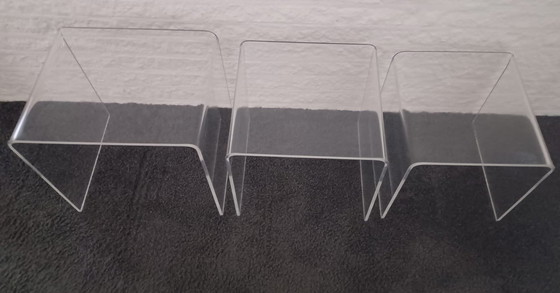 Image 1 of Mini,Mimi Set,3 Tables d'appoint,Plexi,Plastique,Translucide en forme de U