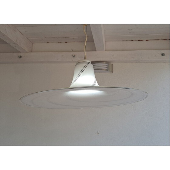 Image 1 of Lampe suspendue vintage en verre de Murano