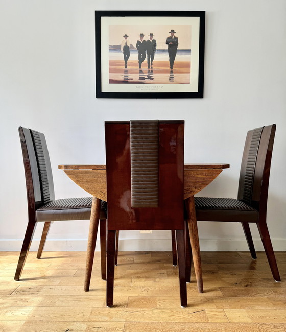 Image 1 of Ensemble de 4 chaises de salle à manger contemporaines en bois