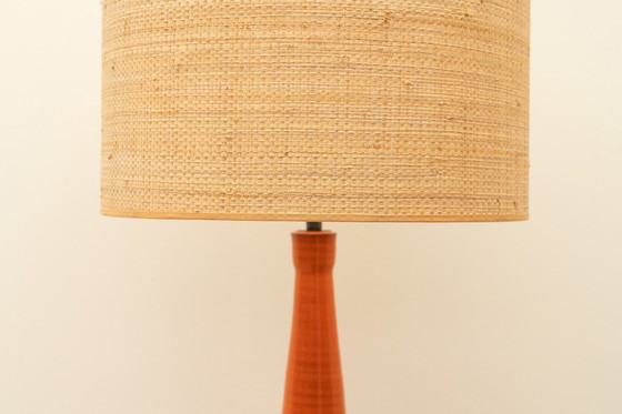 Image 1 of Lampe De Table En Céramique Orange, France Des Années 1970