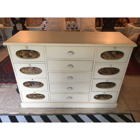 Image 1 of Meuble artisanal vintage en pin patiné blanc, 1970