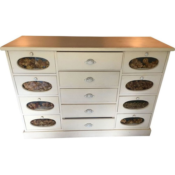 Image 1 of Meuble artisanal vintage en pin patiné blanc, 1970