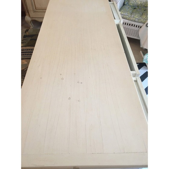 Image 1 of Meuble artisanal vintage en pin patiné blanc, 1970