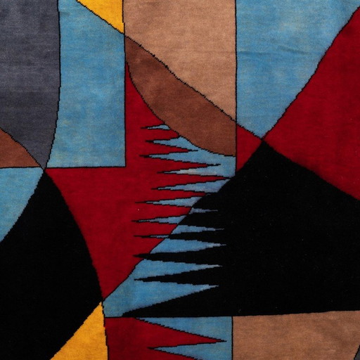 Tapis vintage en laine mérinos noué à la main