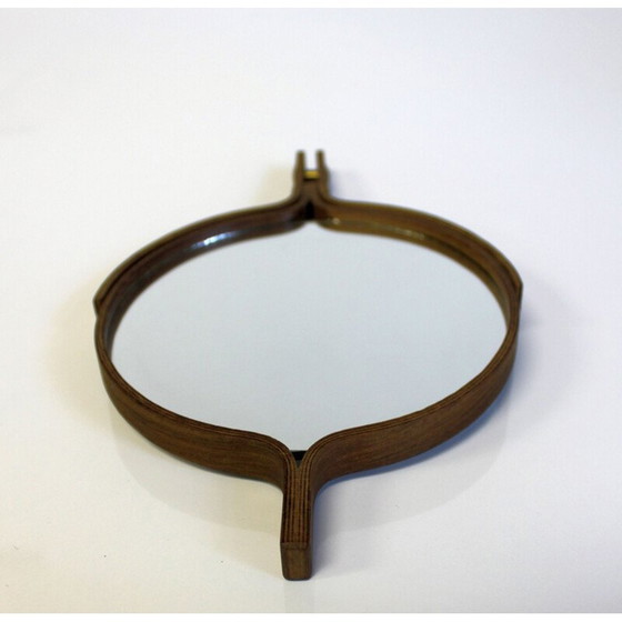 Image 1 of Miroir vintage en teck par Bech & Starup pour Den Permanent Copenhagen, 1960