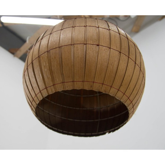 Image 1 of Lampe suspendue en placage de bois du milieu du siècle par Uluv, Tchécoslovaquie, années 1960