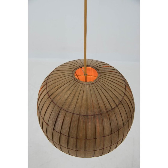 Image 1 of Lampe suspendue en placage de bois du milieu du siècle par Uluv, Tchécoslovaquie, années 1960