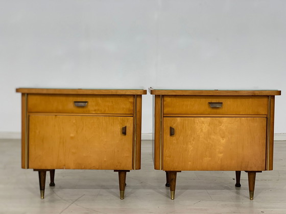 Image 1 of Mid Century tables de nuit table de chevet armoire de chevet vintage