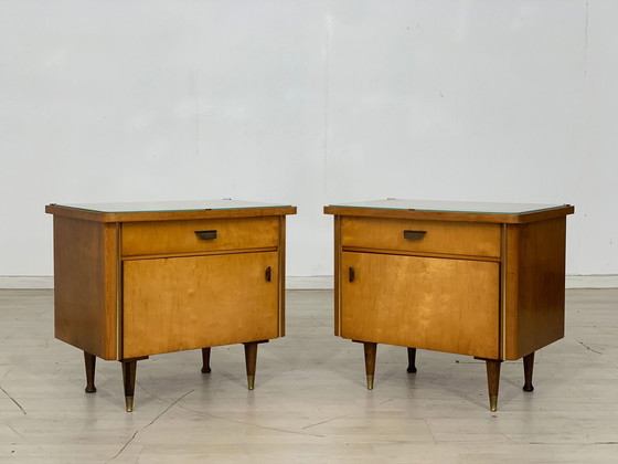 Image 1 of Mid Century tables de nuit table de chevet armoire de chevet vintage